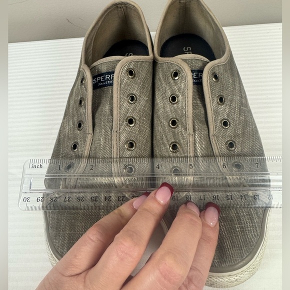 Sperry Lace-Less Seacoast Ripstop Canvas Boat Shoes STS97058 Women US 10M - Picture 3 of 11